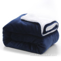 lamb pure color flannel throw thickdouble sherpa blanket